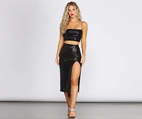 Night Out Sequins Midi Skirt