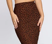 Sassy Spots Leopard Ribbed Skirt