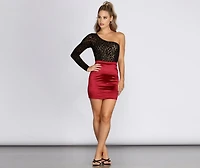 Stretch Satin Mini Skirt