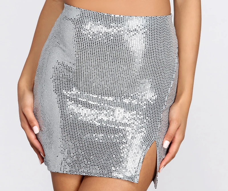 Sequin Star Mini Skirt