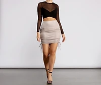 Stunning Sweetheart Ruched Mini Skirt