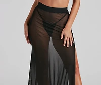 Wrap Me Glam Mesh Maxi Skirt