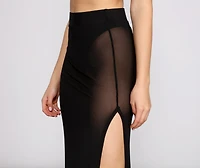 Wrap Me Glam Mesh Maxi Skirt
