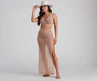Wrap Me Glam Mesh Maxi Skirt
