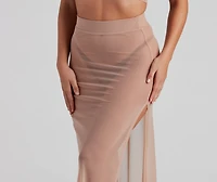 Wrap Me Glam Mesh Maxi Skirt