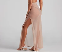 Wrap Me Glam Mesh Maxi Skirt