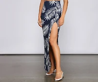 Tropics Bound High Slit Maxi Skirt