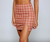 Get A Clue Plaid Mini Skirt