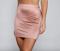 Sleek And Stunning Satin Mini Skirt