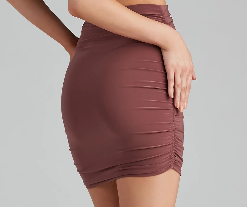 Cutie Ruched Mini Skirt