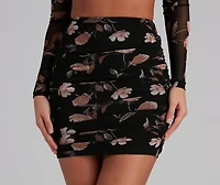 Lily Girl Mesh Floral Ruched Skirt