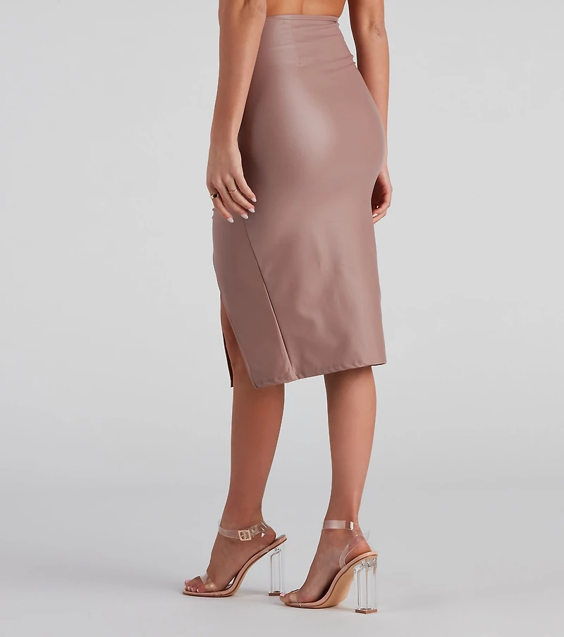 Sleek Business Slit Midi Skirt