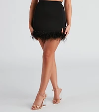 Upscale Diva Marabou Mini Skirt
