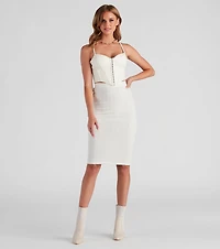 Cabin Cable Knit Midi Skirt