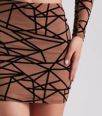 Match Made Mesh Abstract Skirt