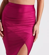 Perfect Compliment Satin Midi Skirt