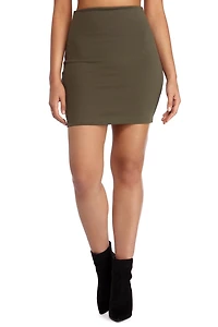 On Point Ponte Knit High Waist Mini Skirt