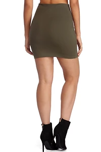 On Point Ponte Knit High Waist Mini Skirt