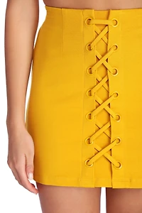 Laced Ponte Mini Skirt