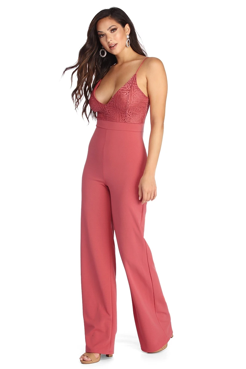 Breathtaking Lace Top Jumpsuit
