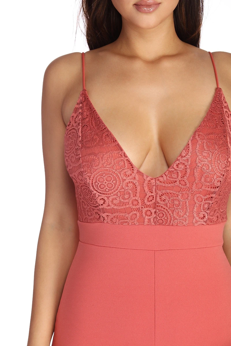 Breathtaking Lace Top Jumpsuit