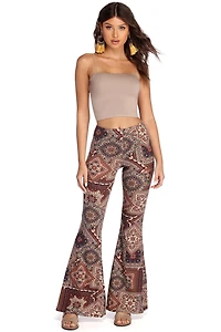 Boho Wanderer Paisley Flared Pants