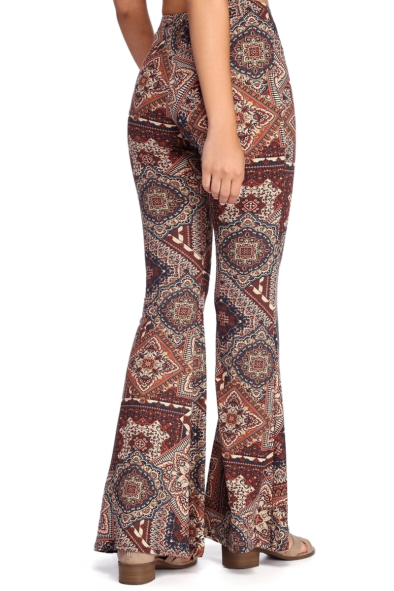 Boho Wanderer Paisley Flared Pants