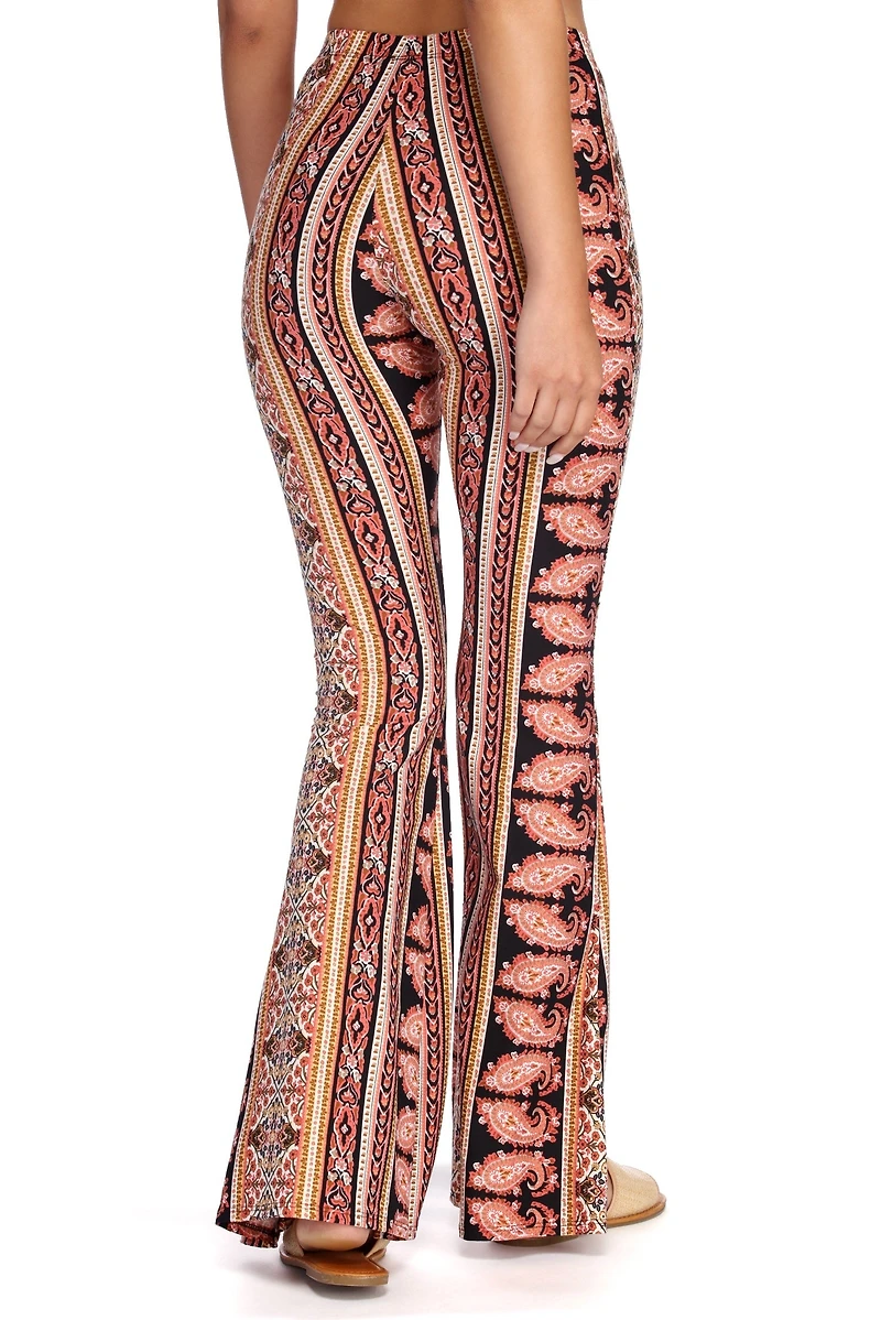 Boho Wanderer Paisley Flared Pants
