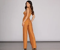 Knot About It Striped Jumpsuit