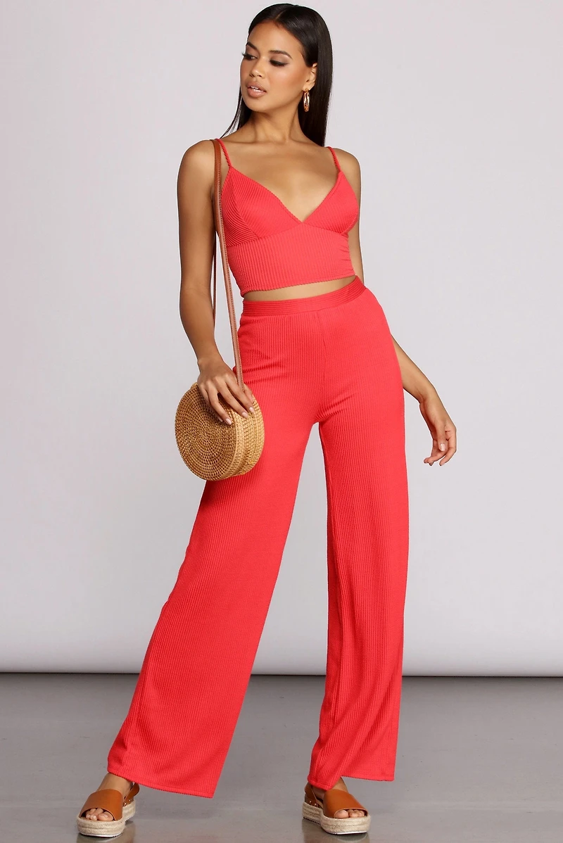 Keeping Knit Sassy Wide Leg Pants