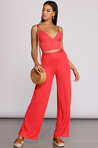 Keeping Knit Sassy Wide Leg Pants