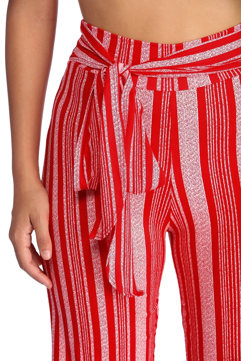 Striped For Style Flared Pants