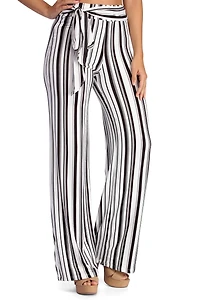 Striped For Style Flared Pants