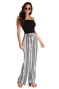 Striped For Style Flared Pants