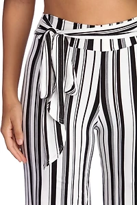Striped For Style Flared Pants