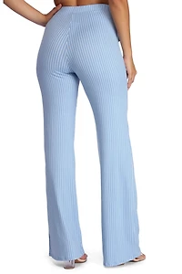 Striped And Tied High Waist Pants