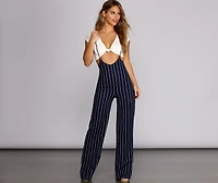 Poised Pinstripes Suspender Pants