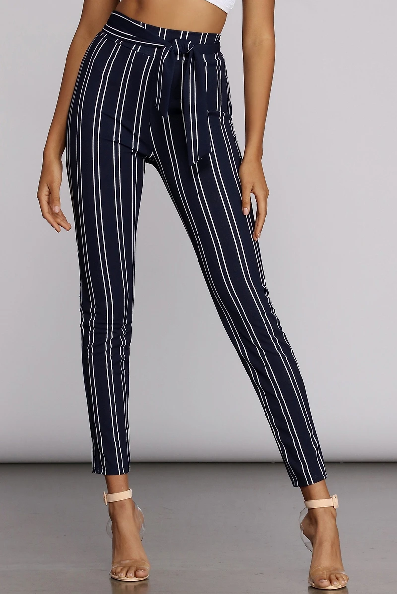 Tied Pinstripes Pants