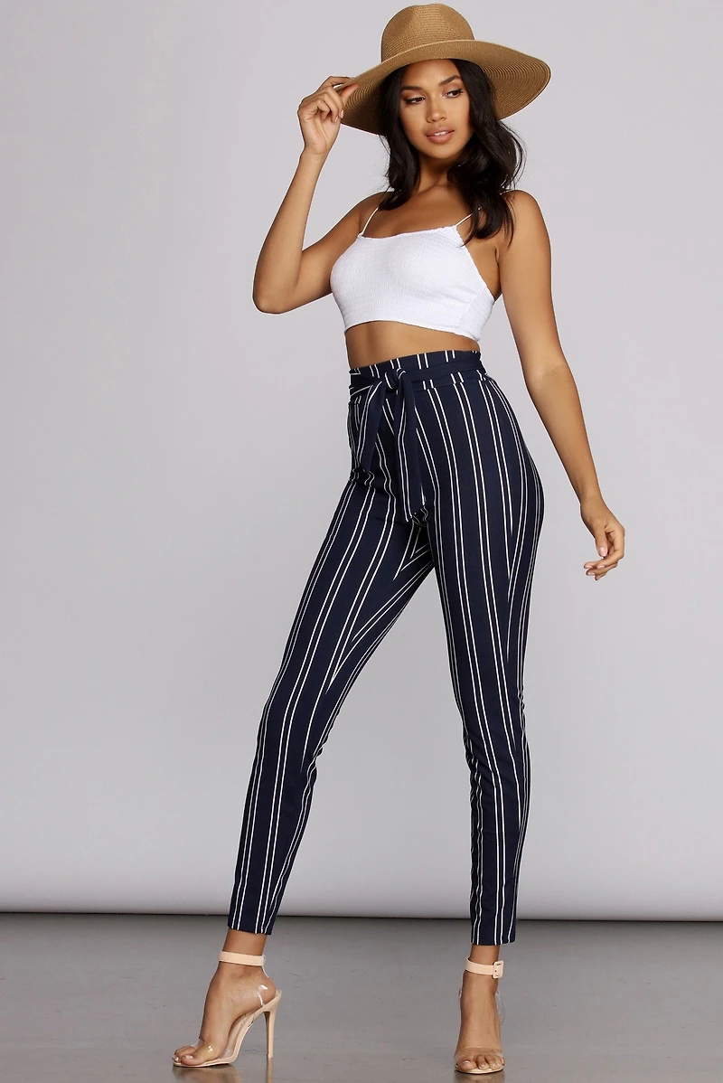 Tied Pinstripes Pants