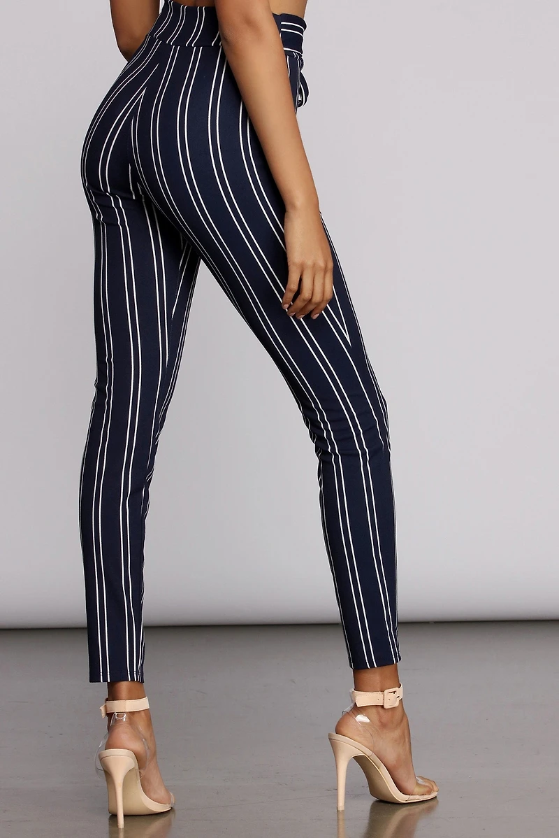Tied Pinstripes Pants