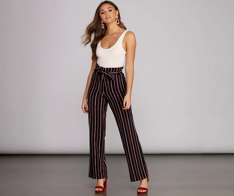 Keep It Striped Tie Waist Pants