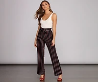 Keep It Striped Tie Waist Pants