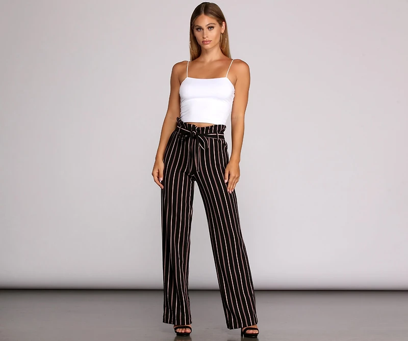 Keep It Striped Tie Waist Pants