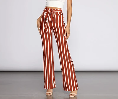 Fit To Flare Striped Pants