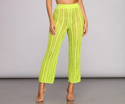 Lime Crochet Pants