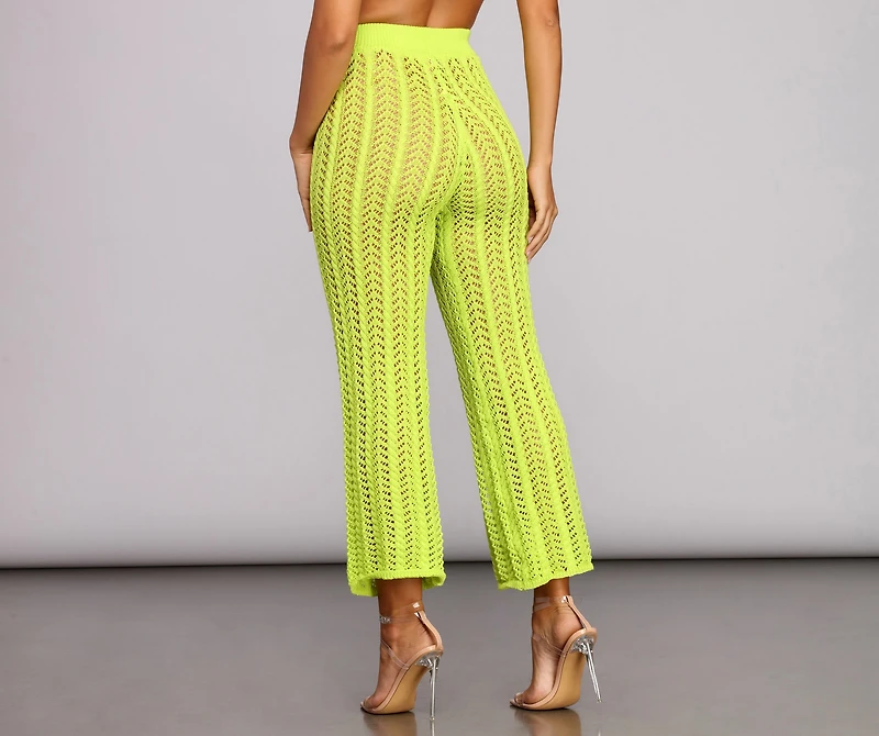 Lime Crochet Pants