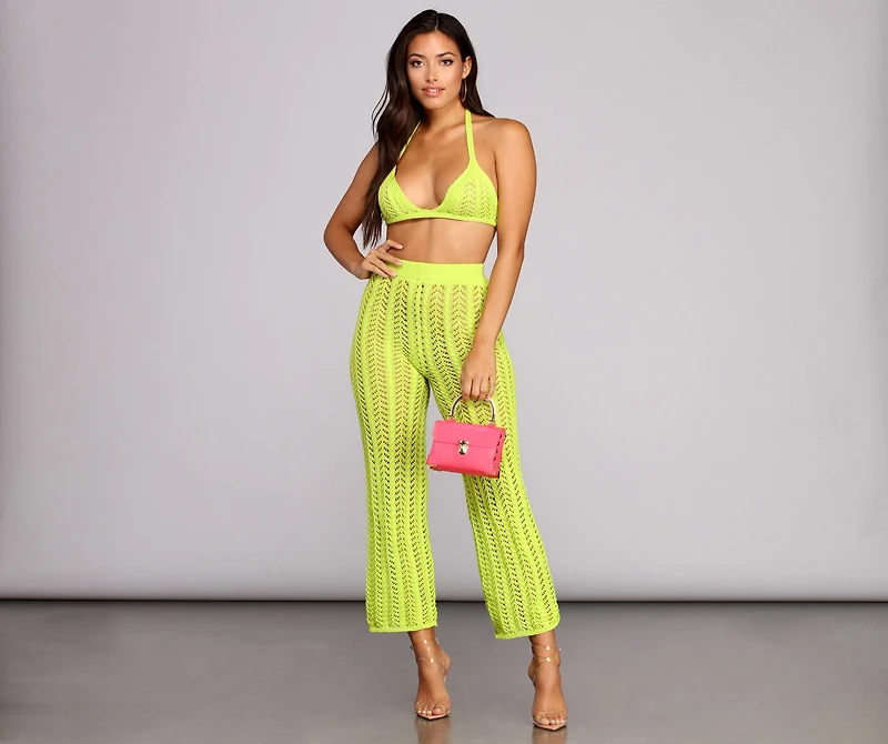 Lime Crochet Pants