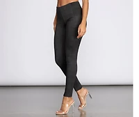 Elastic Side Plaid Leggings