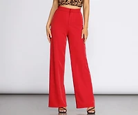 High Waist Shimmer Crepe Pants