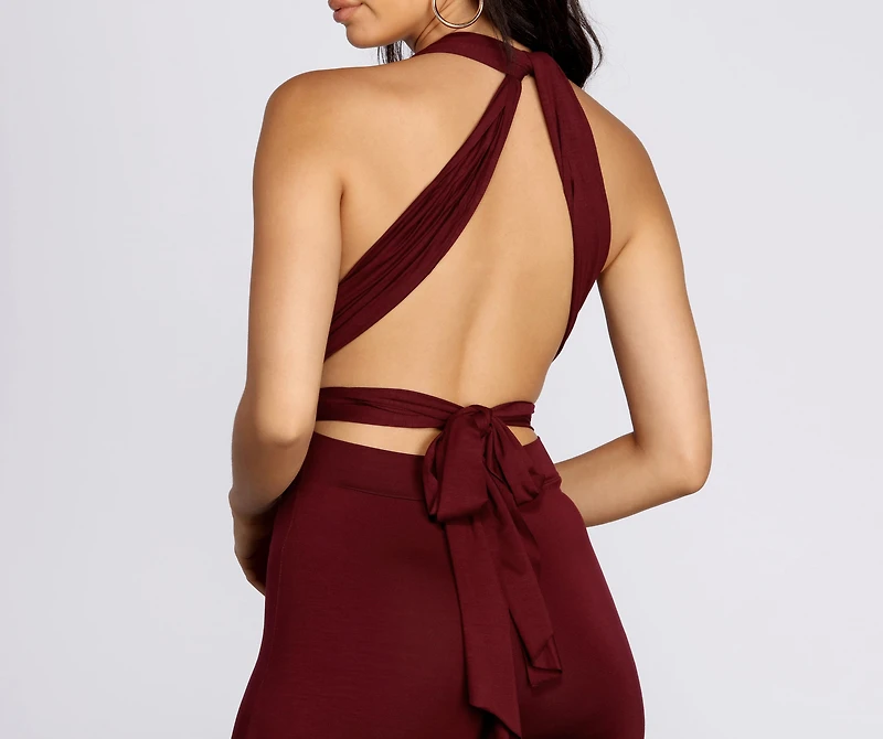 Stylish Ties Convertible Jumpsuit